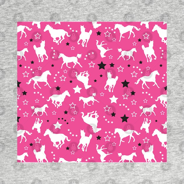 Pink Equestrian Horse Pattern Western Stars Cowgirl Equine Patterns by JessDesigns